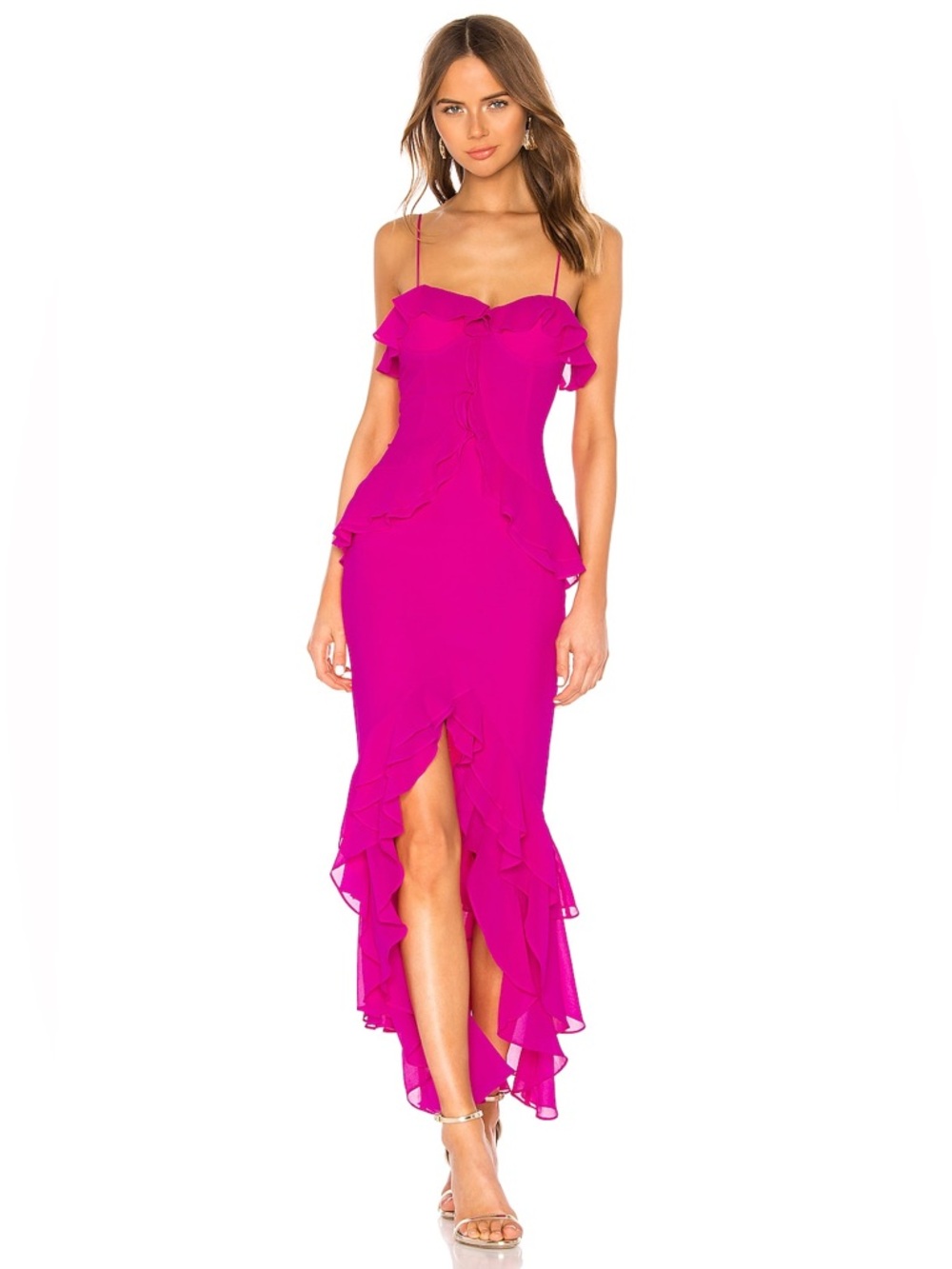 NWT Revolve Lovers & Friends Melissa gown Dress in Magenta